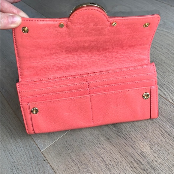 Tory Burch Salmon Pink Leather Wallet - Picture 4 of 12